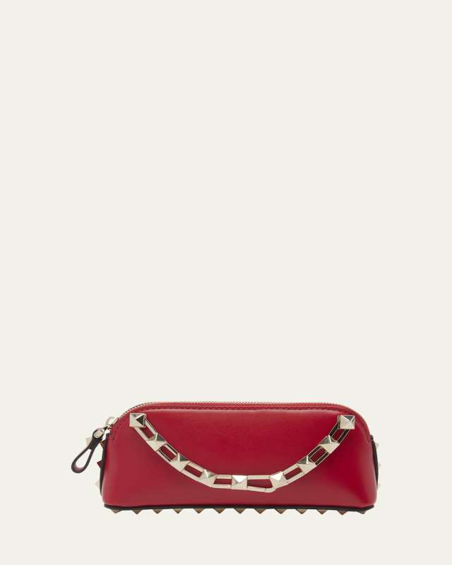 Mini Rockstud Leather Clutch Bag